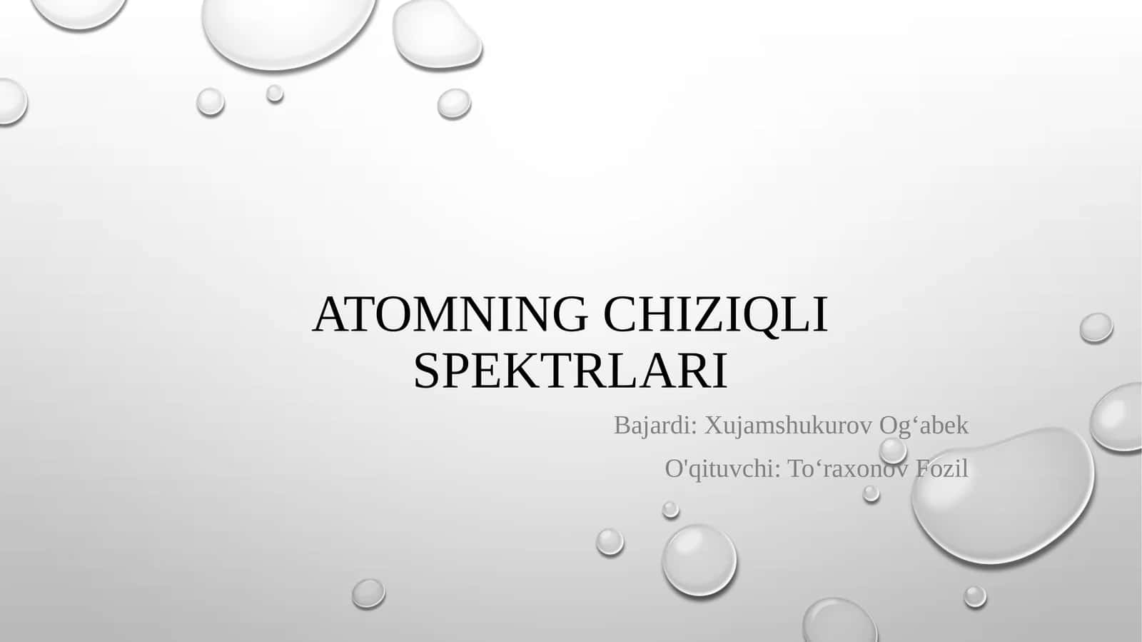 Atomning chiziqli spektrlari