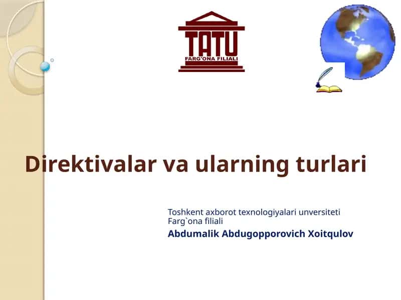 Direktivalar va ualarning turlari