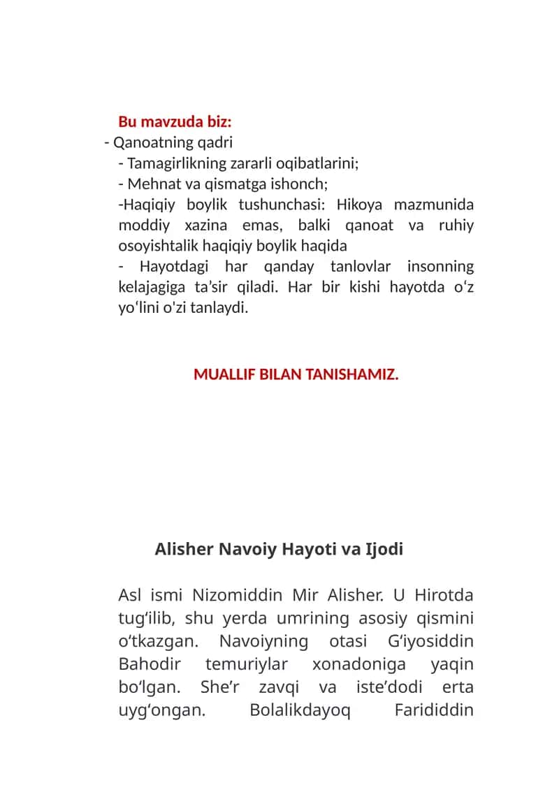 Alisher Navoiy Hayoti va Ijodi