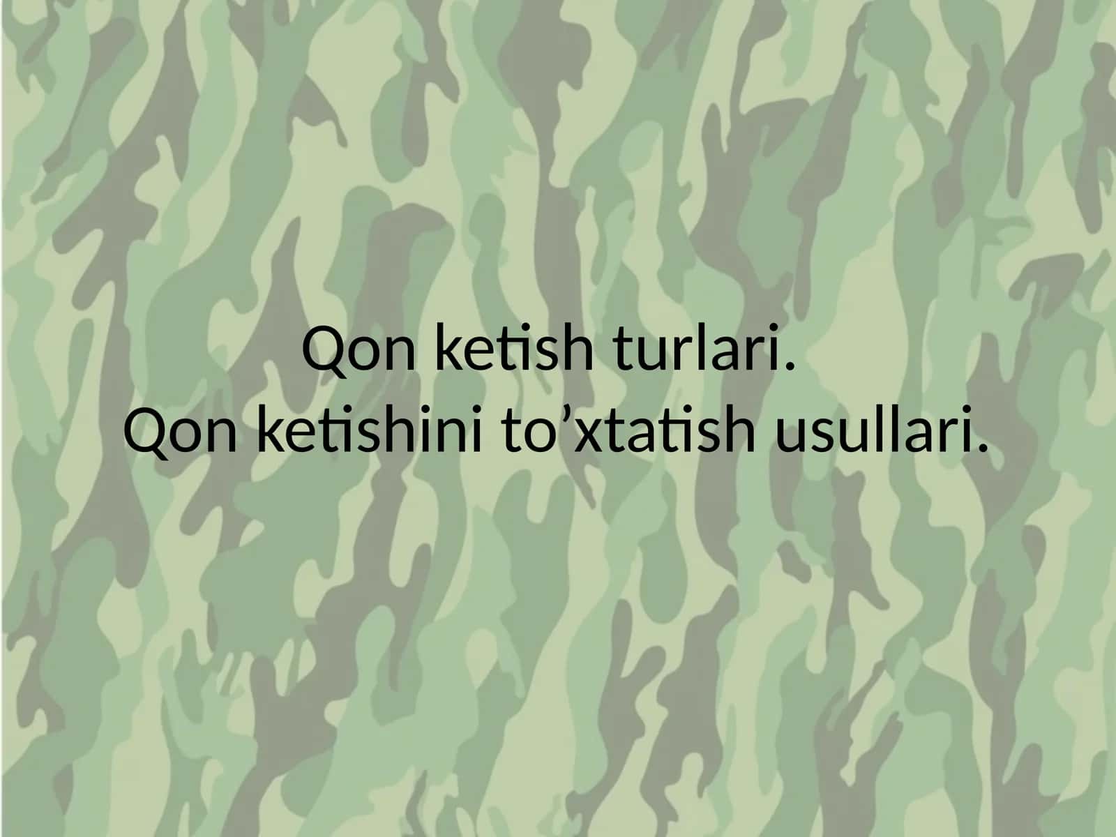 Qon ketish turlari