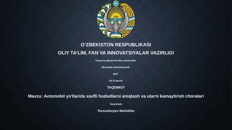 Xavfli hududlarni aniqlash va ularni kamaytirish choralari