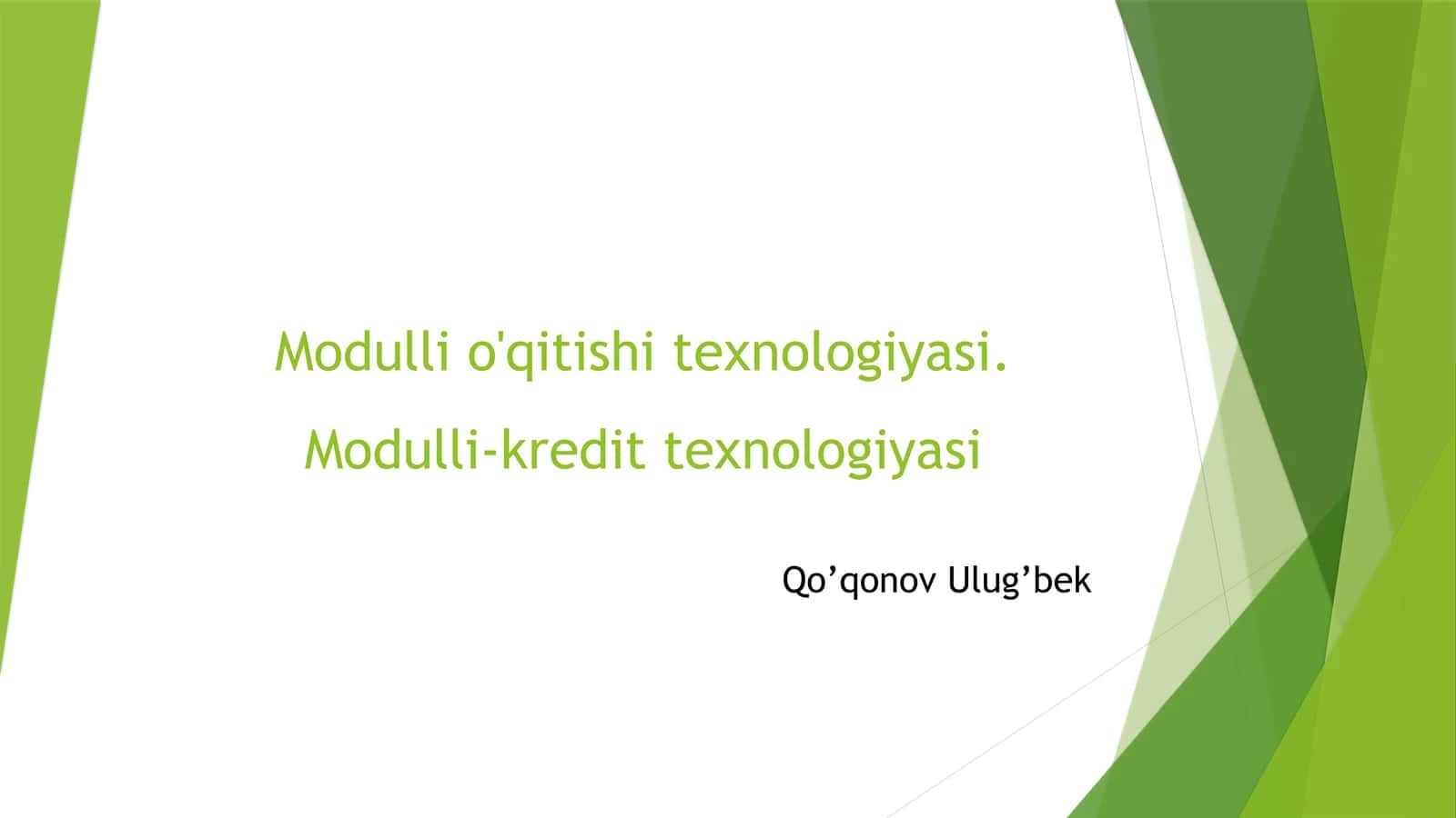 Modullio'qitish texnologiyasi