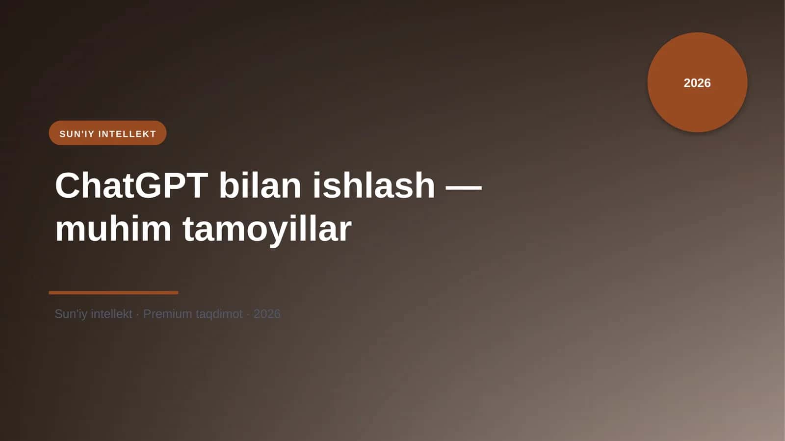 ChatGPT bilan ishlash — muhim tamoyillar