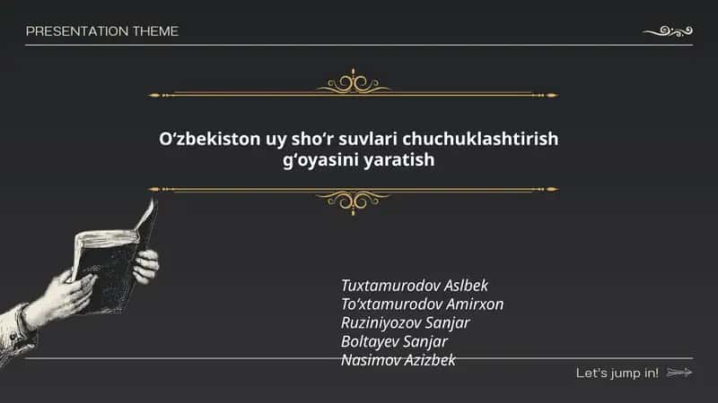 Oʻzbekiston uy shoʻr suvlari chuchuklashtirish gʻoyasini yaratish