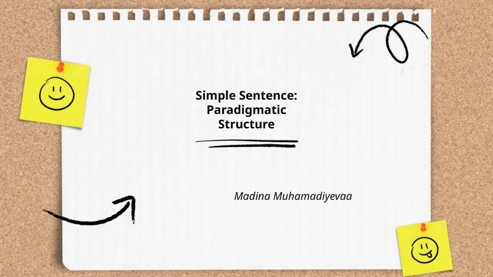 Simple Sentence Paradigmatic Structure