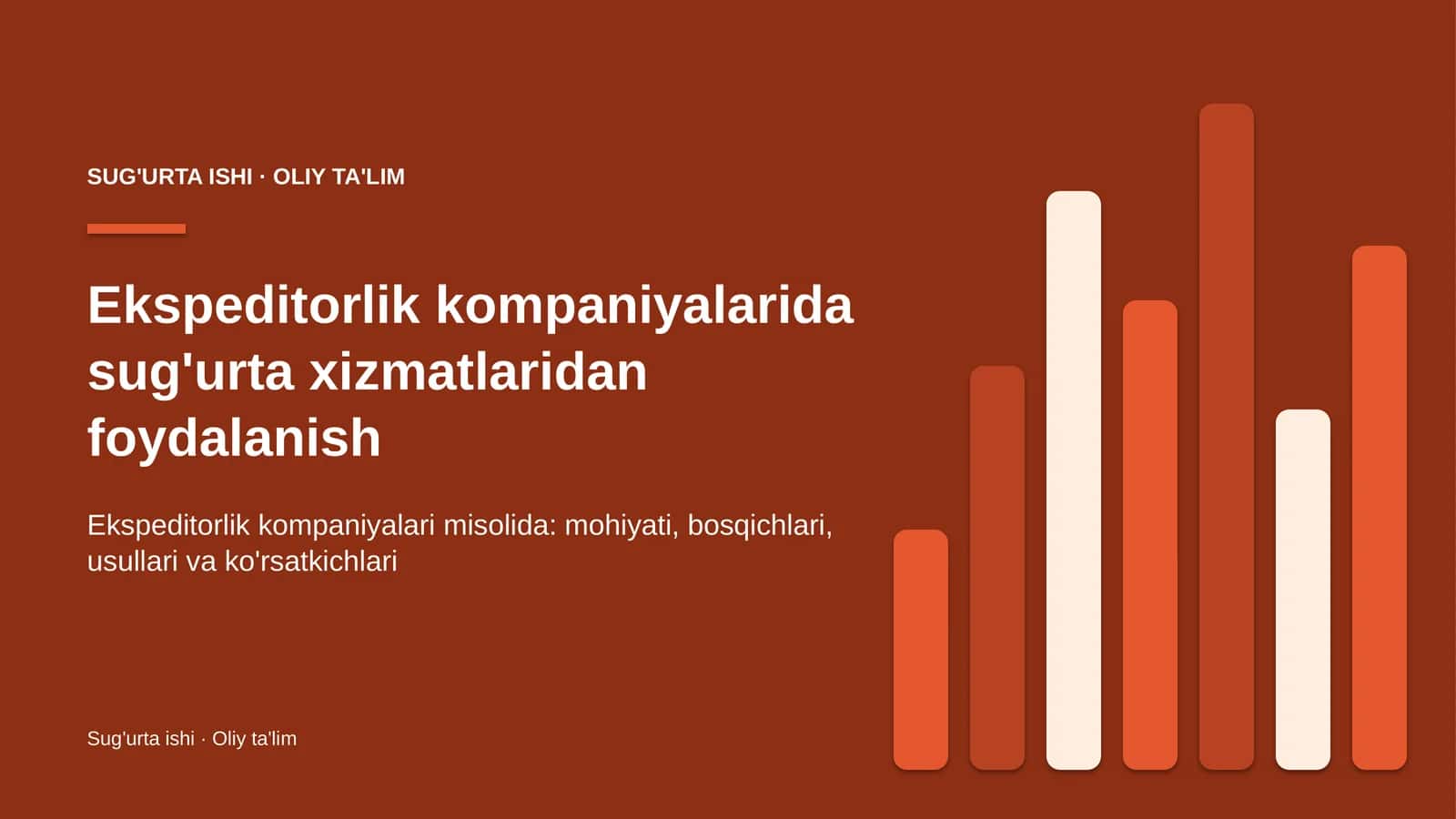 Ekspeditorlik kompaniyalarida sug'urta xizmatlaridan foydalanish