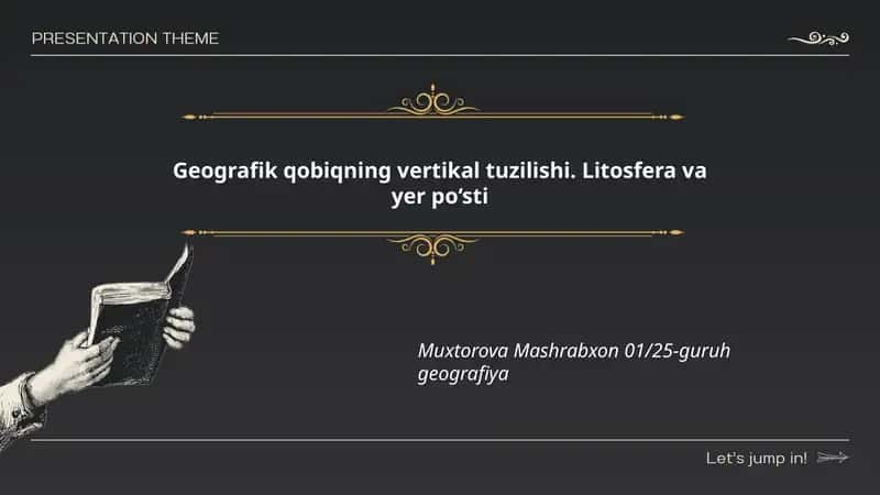 Geografik qobiqning vertikal tuzilishi. Litosfera va yer po‘sti