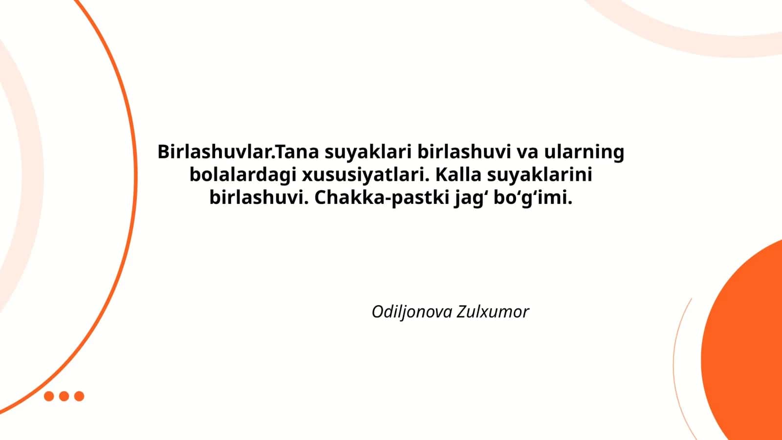 Tana suyaklarining tuzilishi