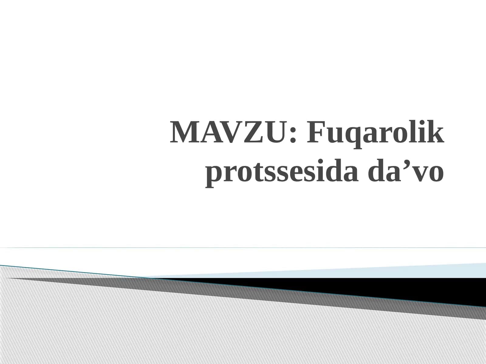 Fuqarolik protssesidada’vo
