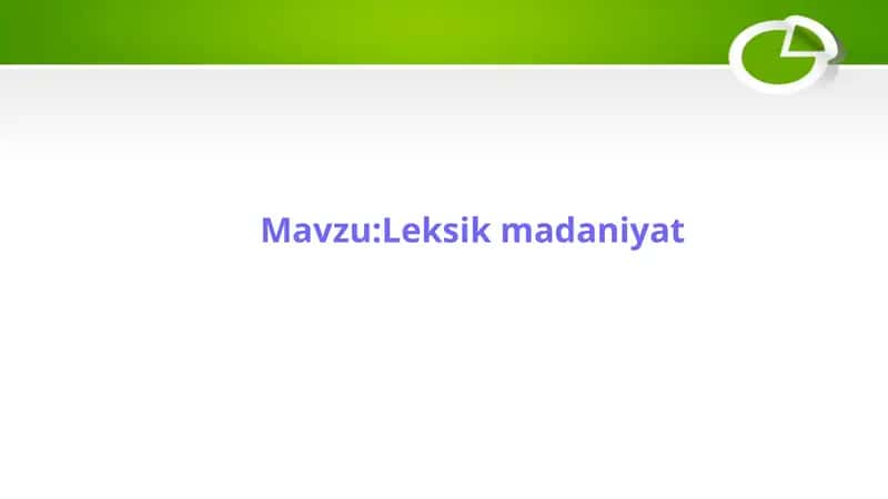 Leksik madaniyat