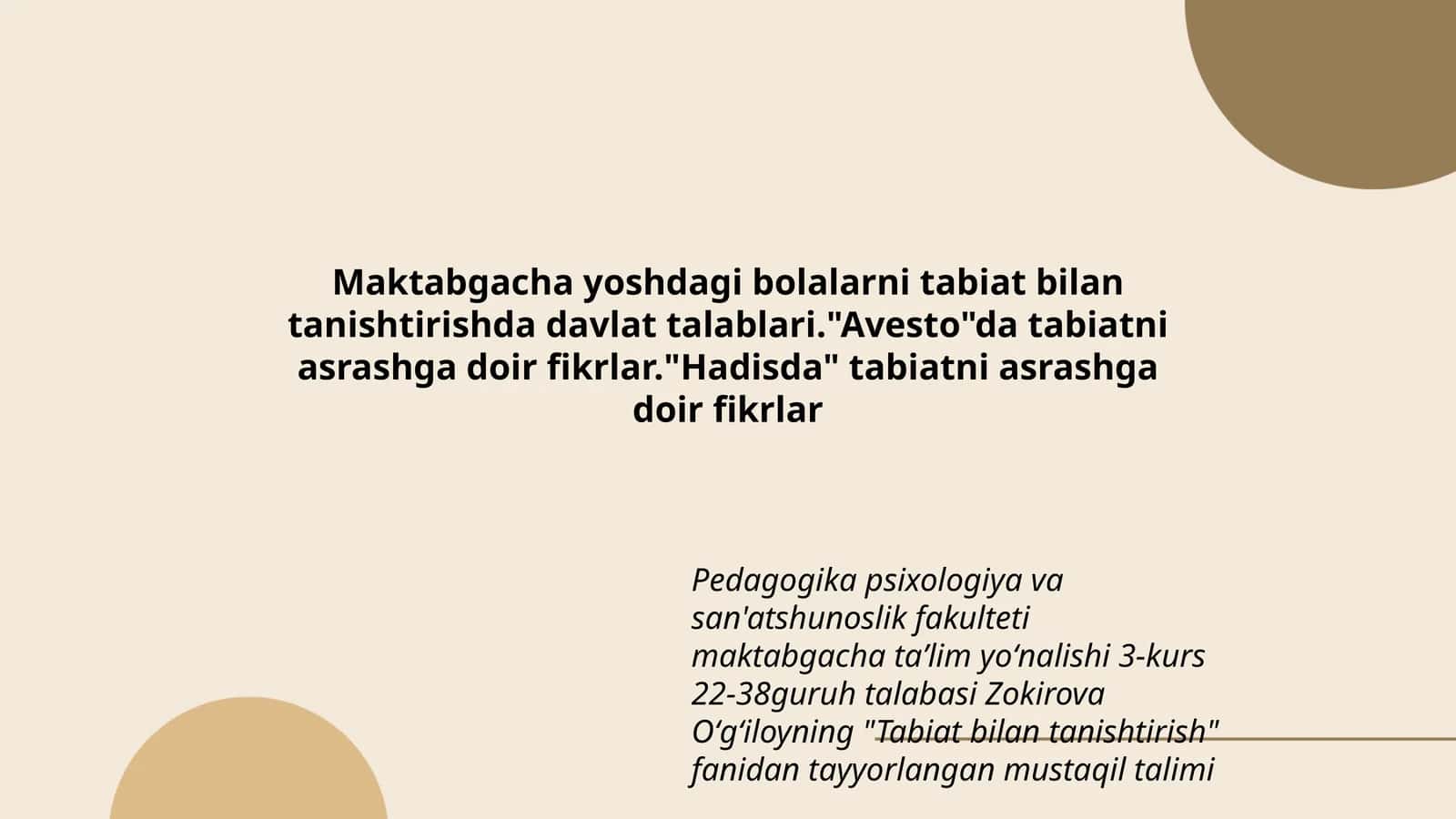 Tabiat bilan tanishtirish