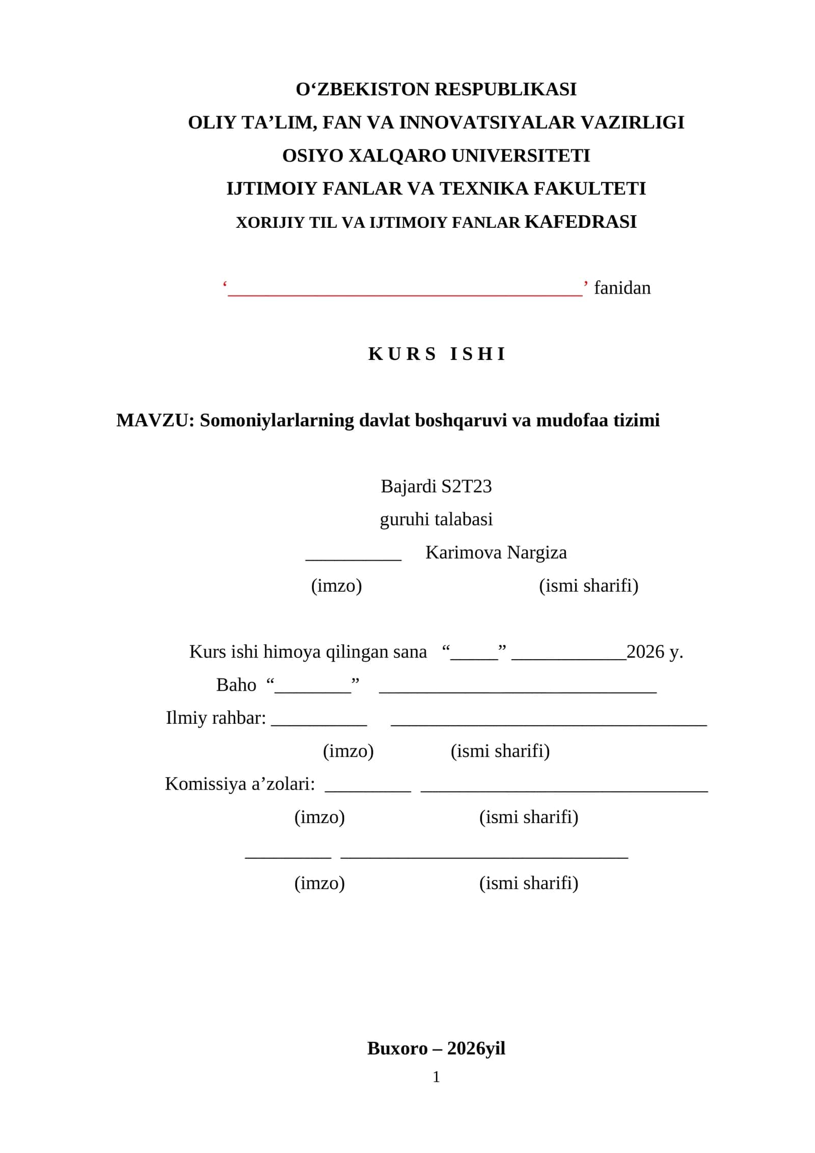 Somoniylarlarning davlat boshqaruvi va mudofaa tizimi