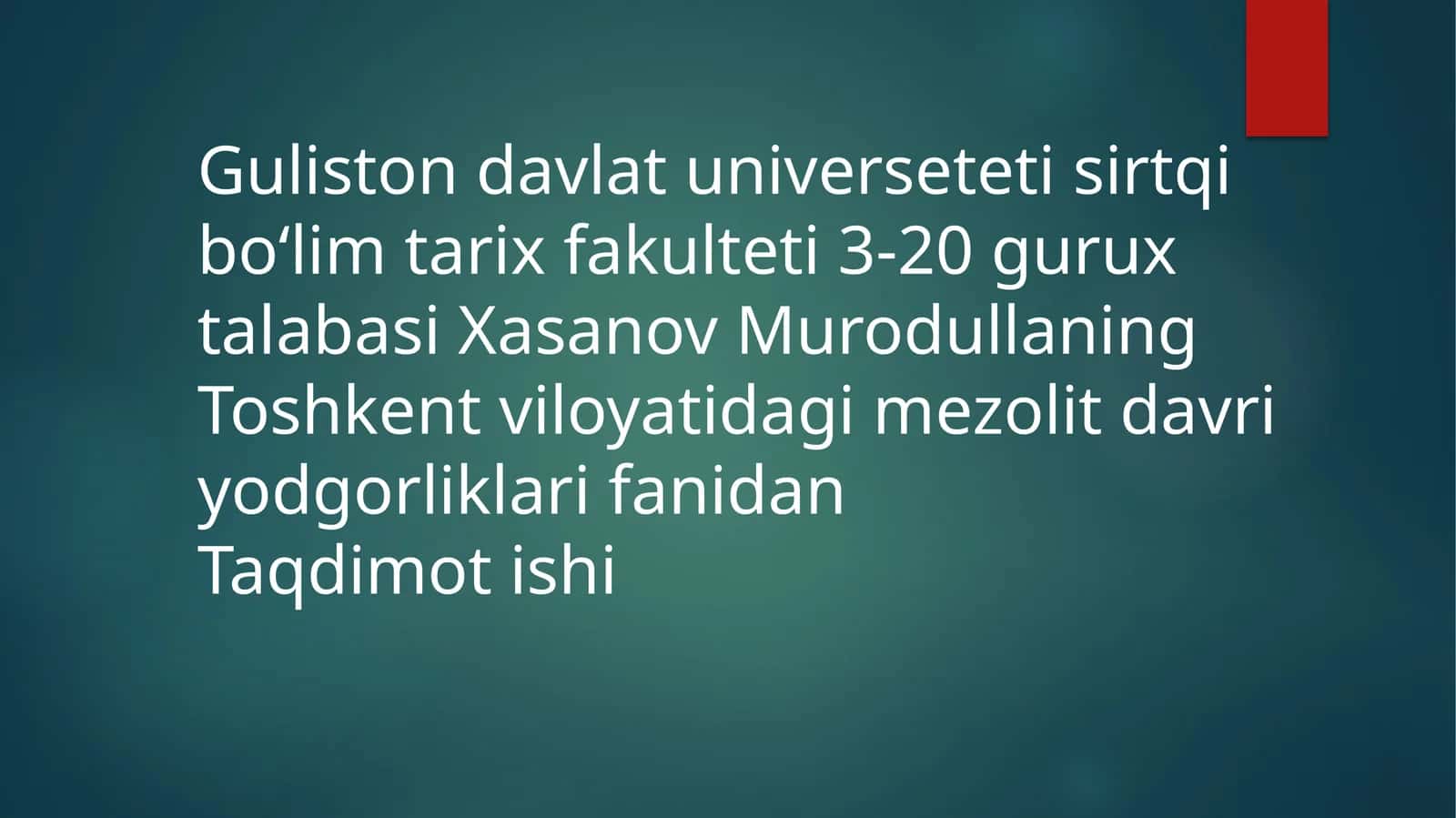 Toshkent viloyatidagi mezolit davri yodgorliklari