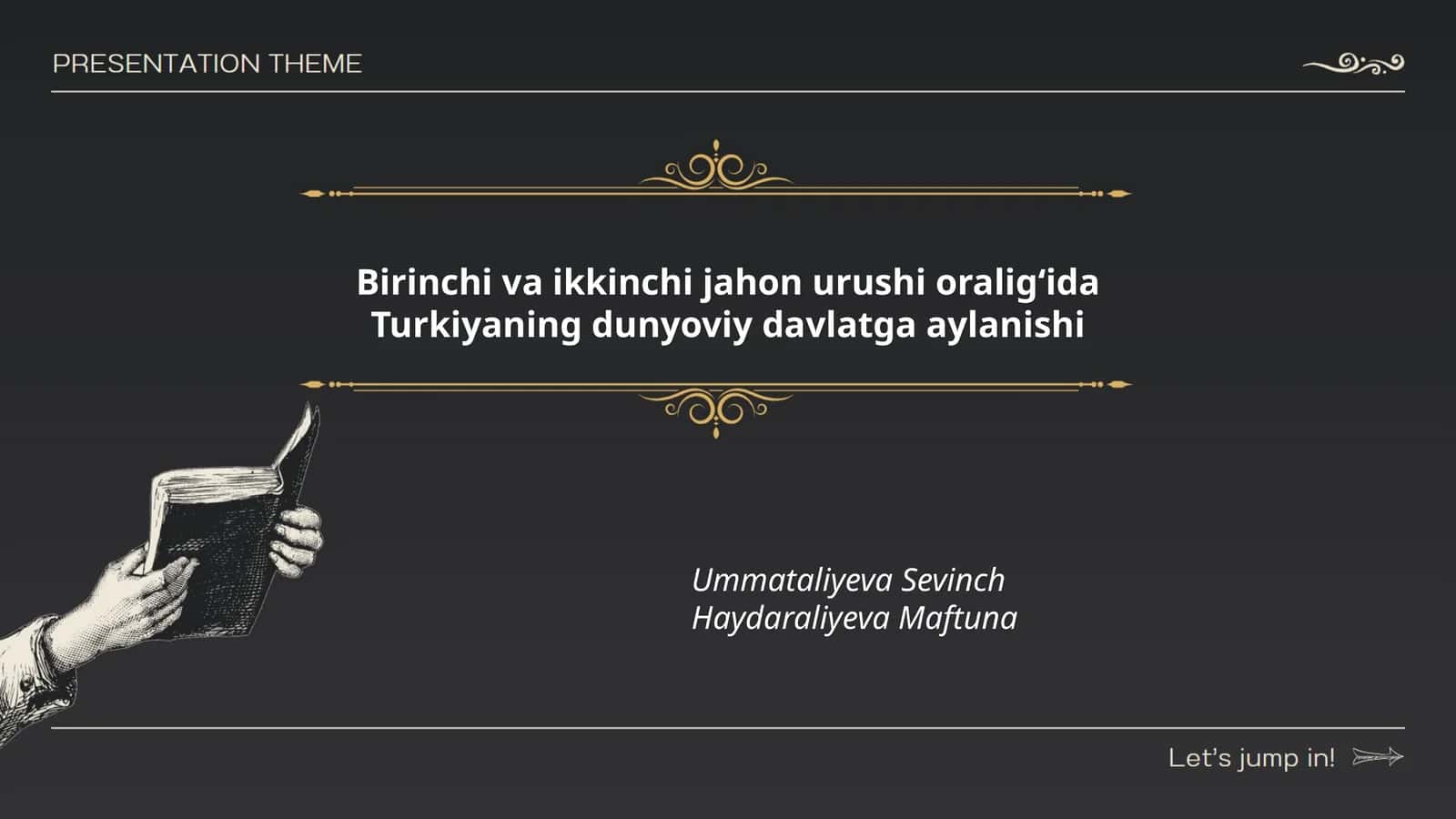 Birinchi va ikkinchi jahon urushi oraligʻida Turkiyaning dunyoviy davlatga aylanishi