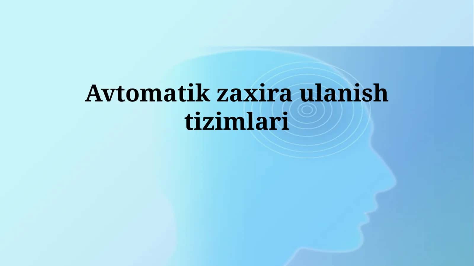 Avtomatik zaxiraulanishtizimlari