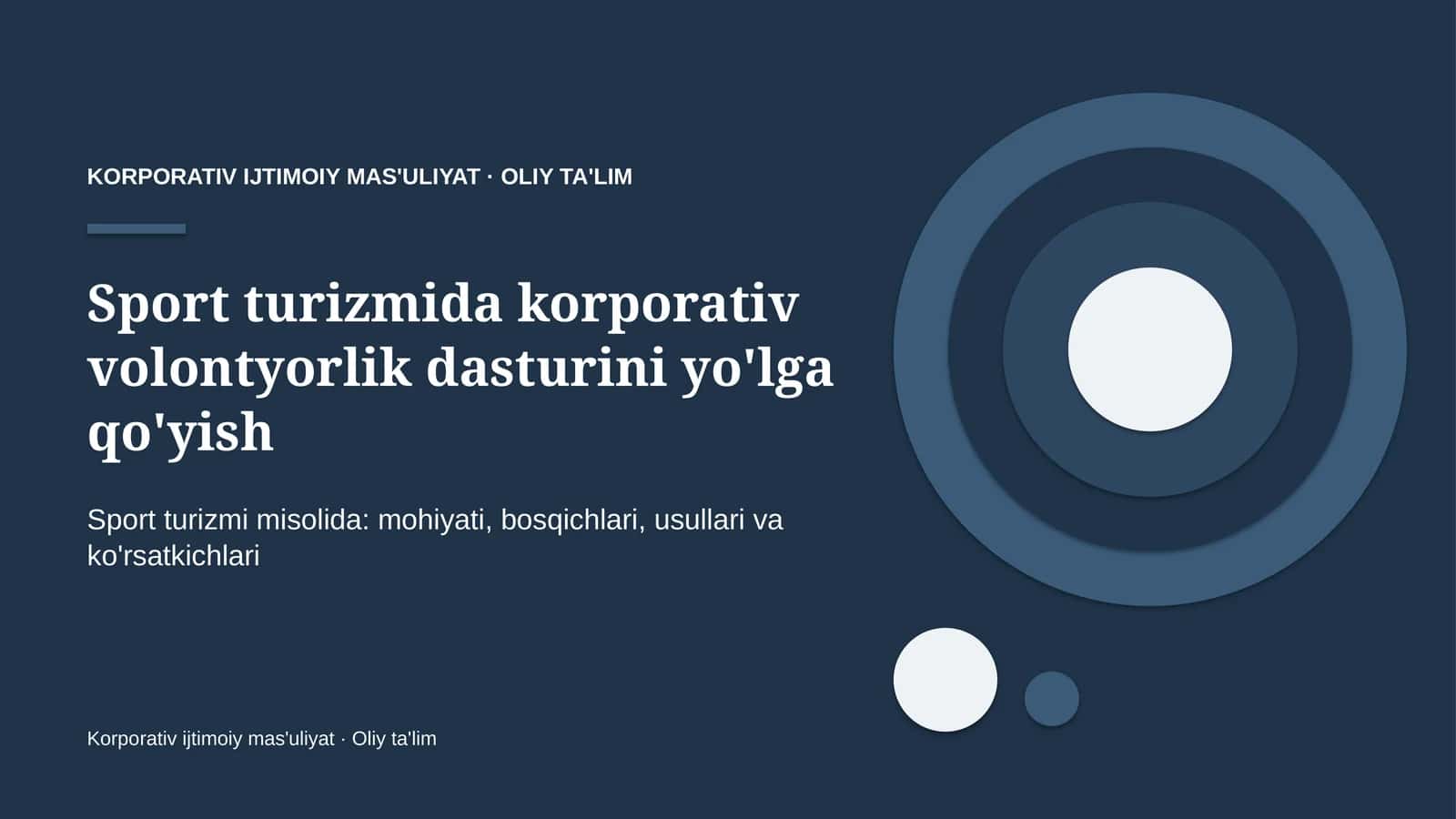 sport turizmida korporativ volontyorlik dasturini yo'lga qo'yish 5688