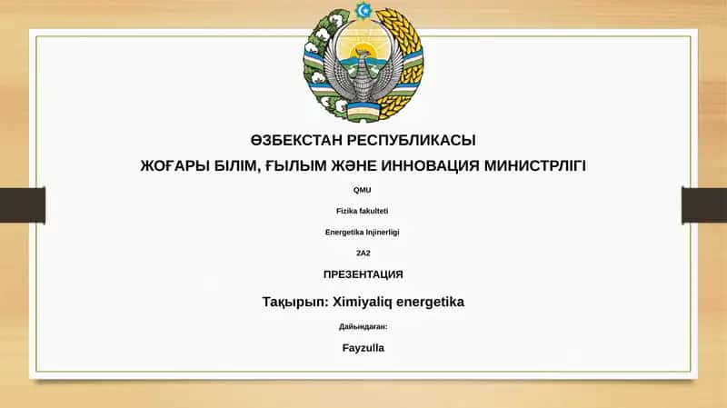 Ximiyaliq energetika