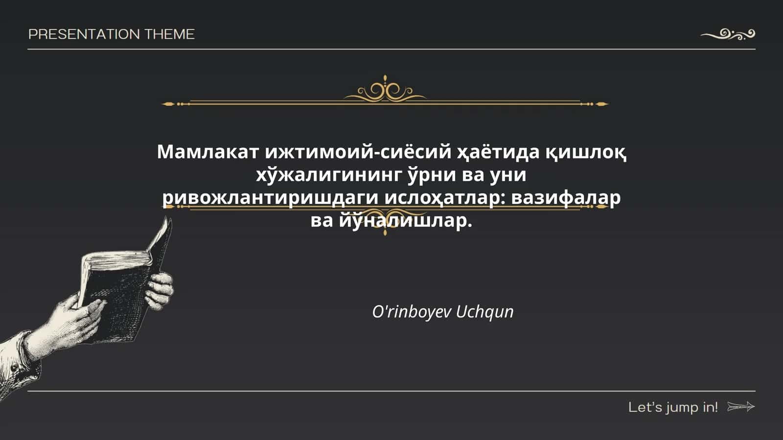 Қишлоқ хўжалигининг ўрни ва уни ривожлантиришдаги ислоҳатлар: вазифалар ва йўналишлар