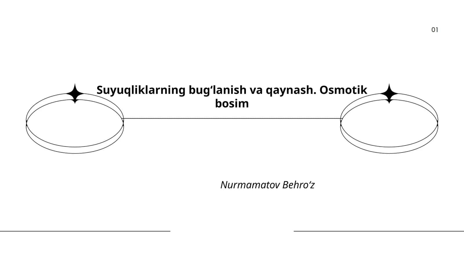 Suyuqliklarning bugʻlanish va qaynash. Osmotik bosim