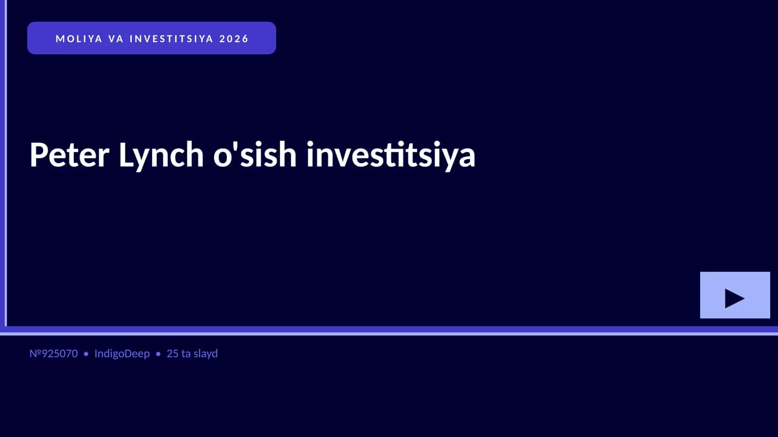 Peter Lynch o'sish investitsiya