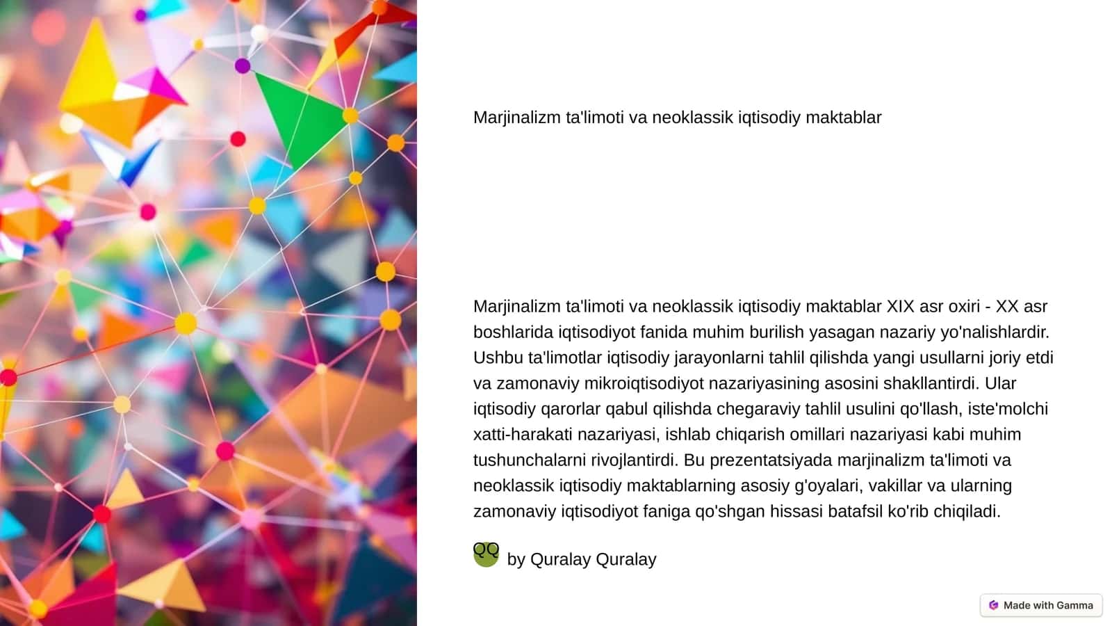 Marjinalizm ta'limoti va neoklassik iqtisodiy maktablar