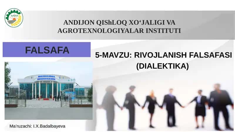 RIVOJLANISH FALSAFASI (DIALEKTIKA)