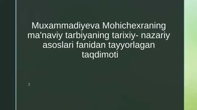 Mavzuxivaxonligidamadaniy-manaviyuyg'onish