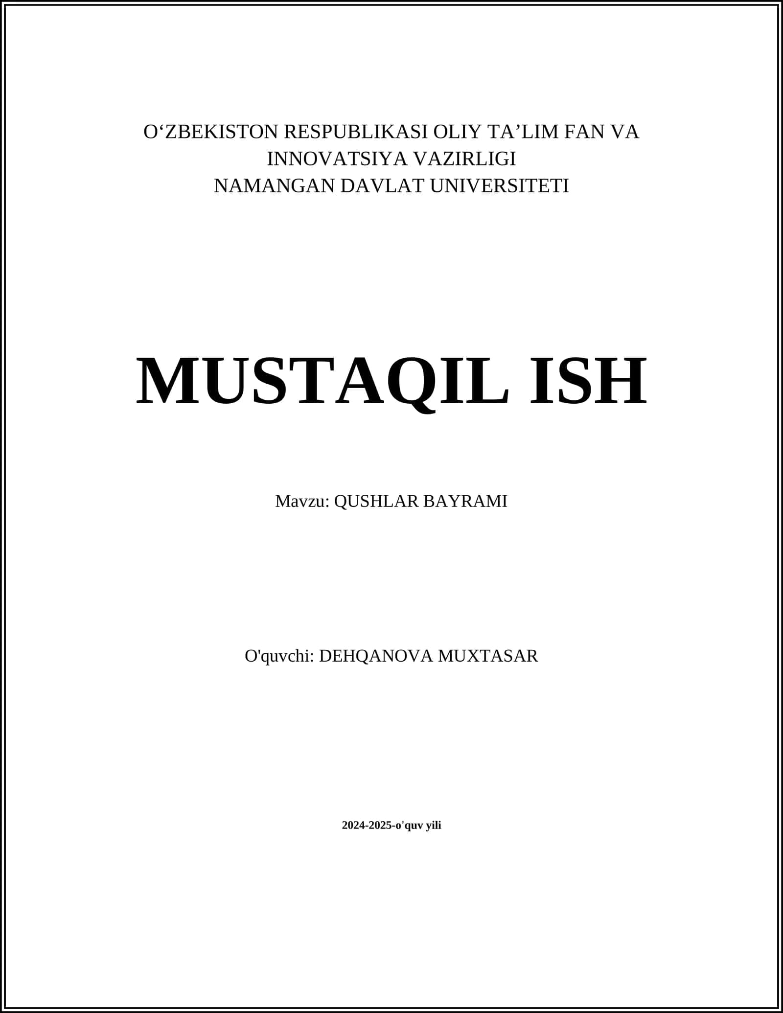 Qushlar Bayrami