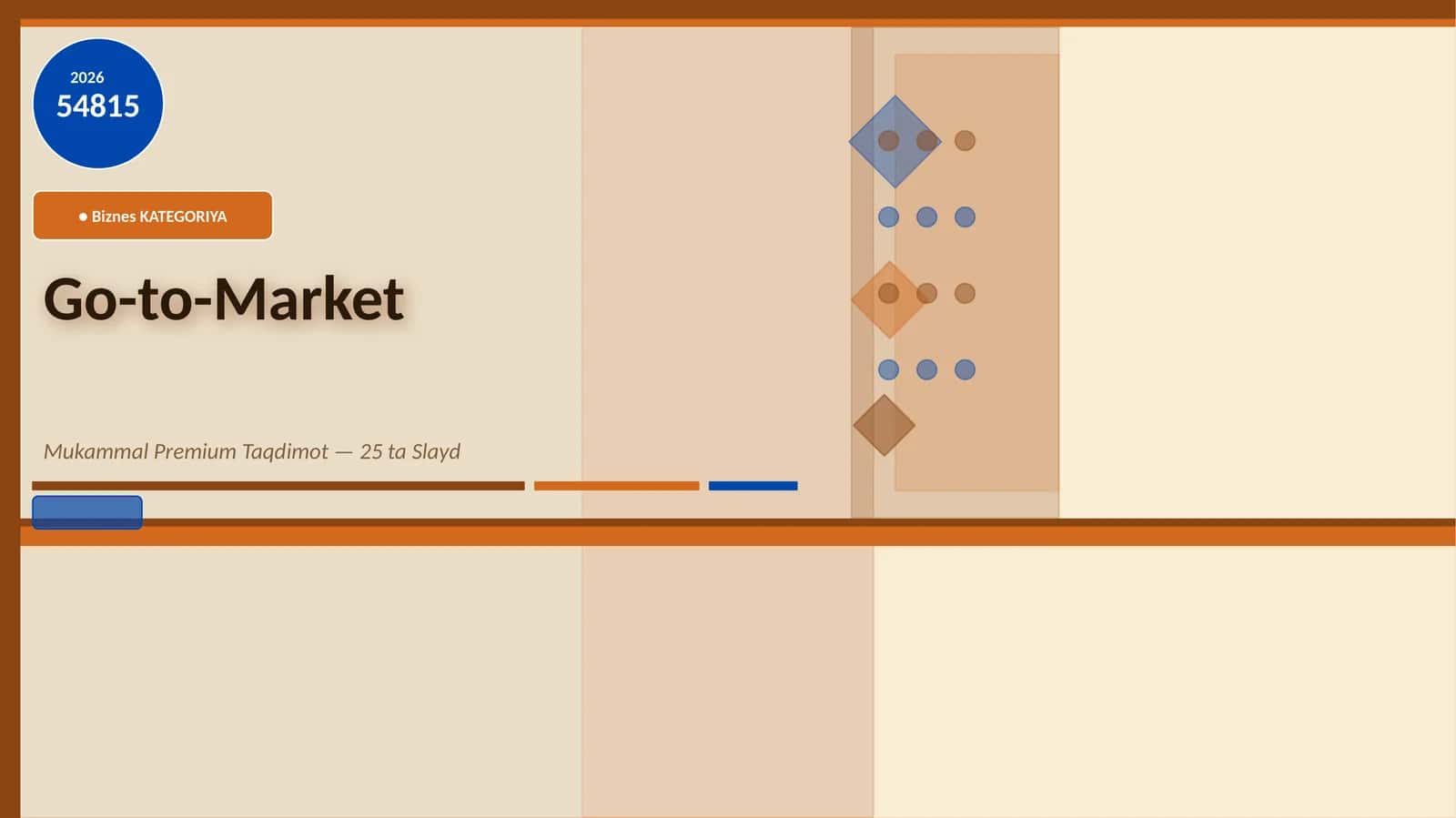 Go-to-Market Mukammal Premium Taqdimot — 25 ta Slayd