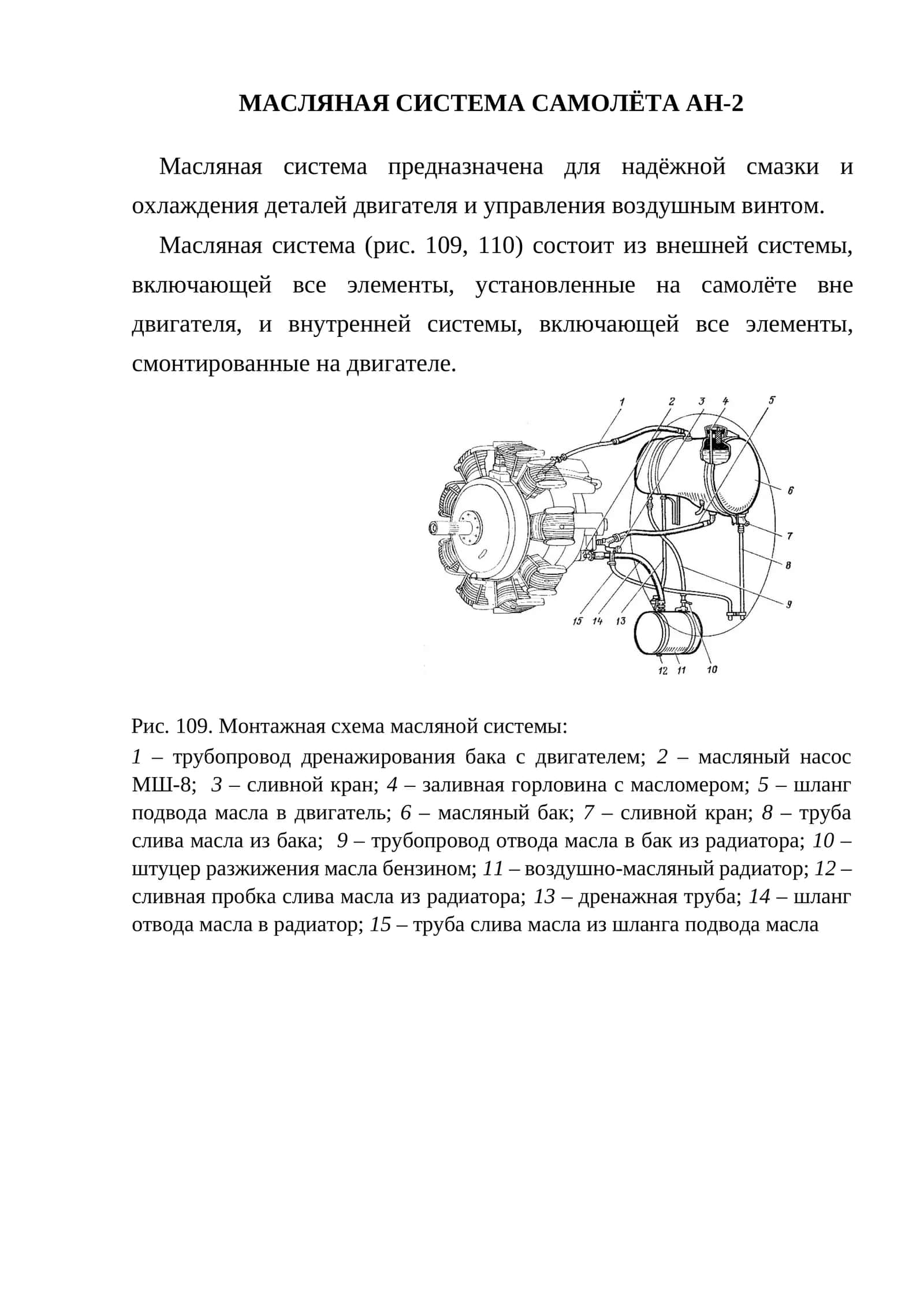 МАСЛЯНАЯ СИСТЕМА САМОЛЁТА АН-2