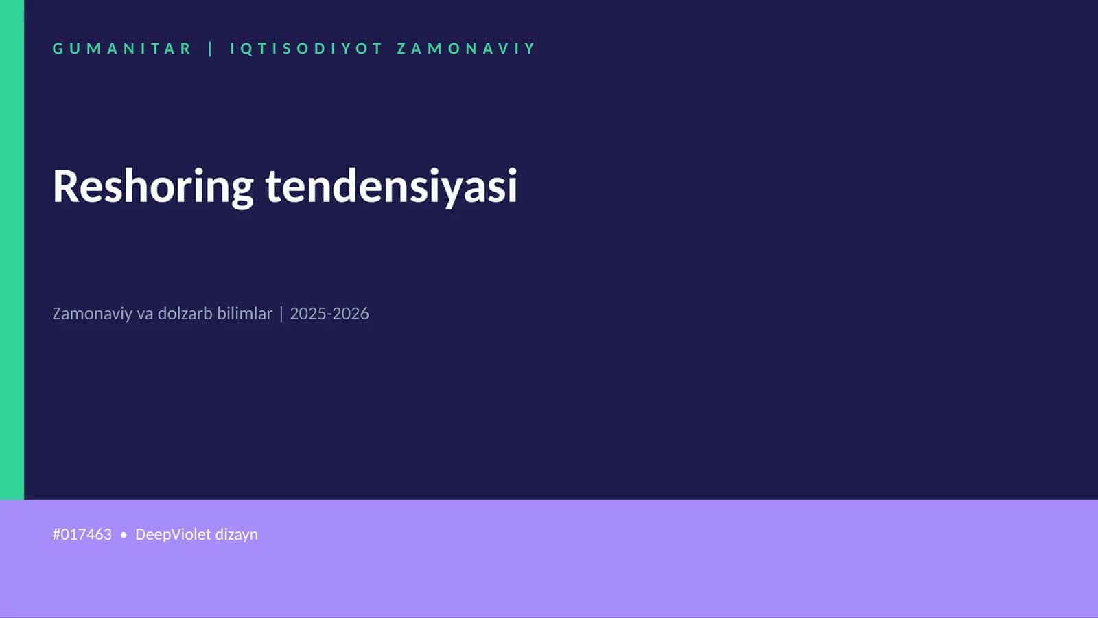 Reshoring tendensiyasi