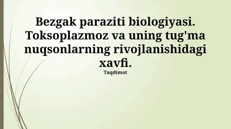 Bezgak paraziti biologiyasi