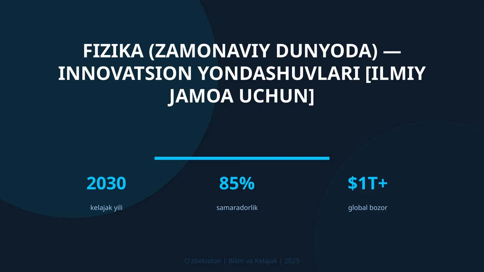 Fizika (zamonaviy dunyoda) — innovatsion yondashuvlari [ilmiy jamoa uchun]