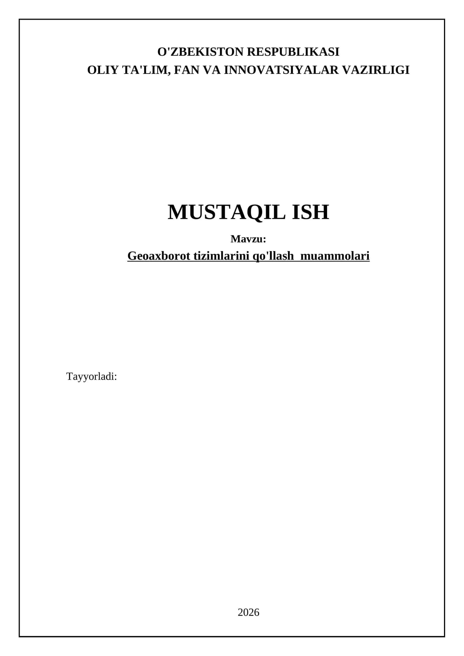 Geografik axborot tizimlari (GAT)