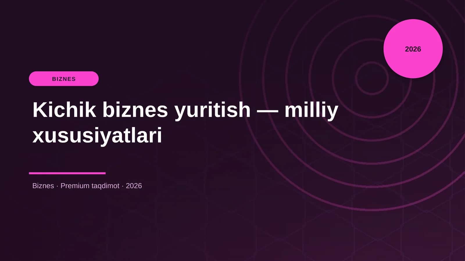 Kichik biznes yuritish — milliy xususiyatlari