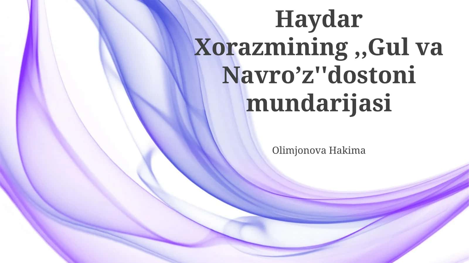 "Gul va Navroʼz"dostoni mundarijasi