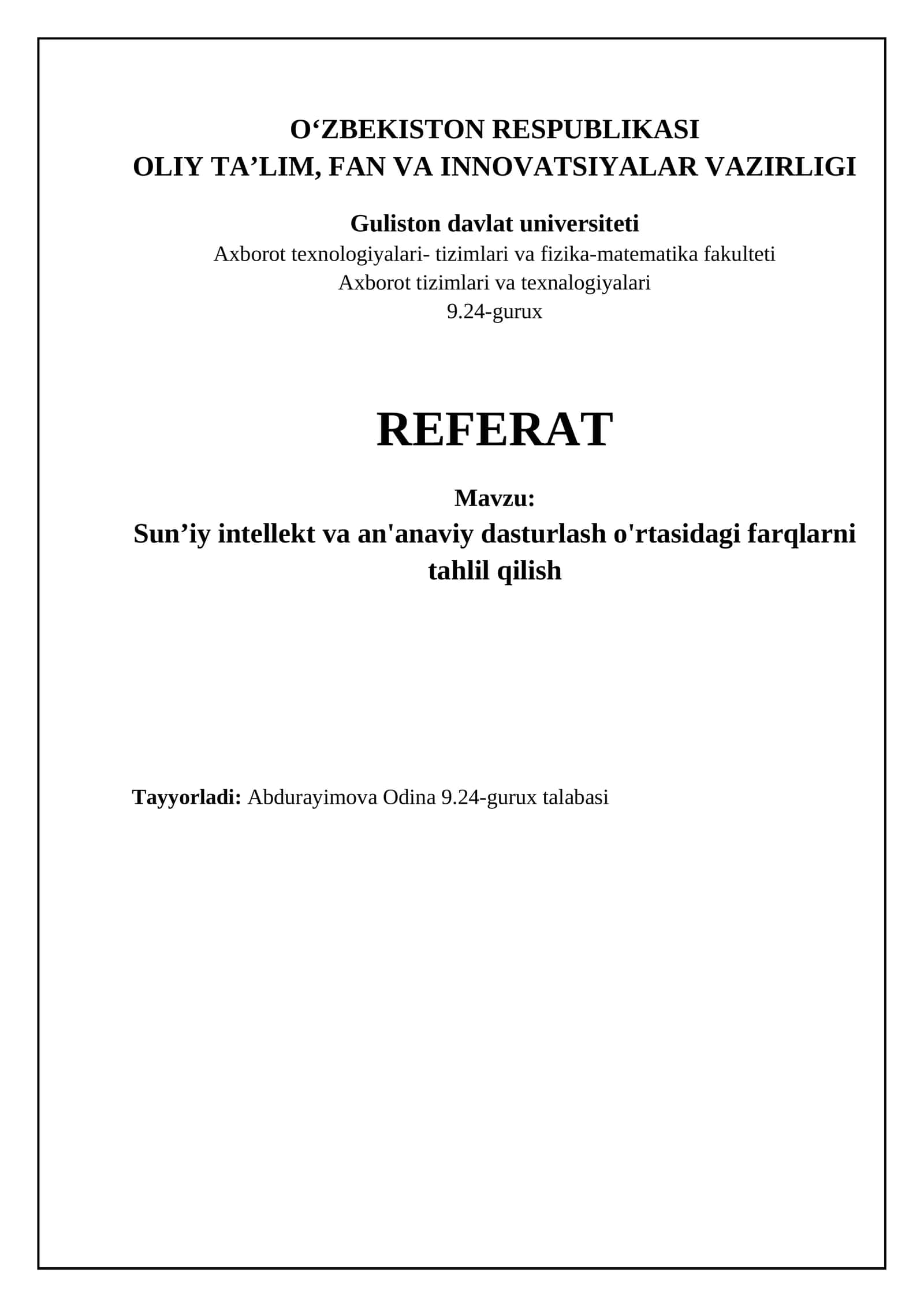 Sun'iy intellekt va an'anaviy dasturlash: asosiy farqlar
