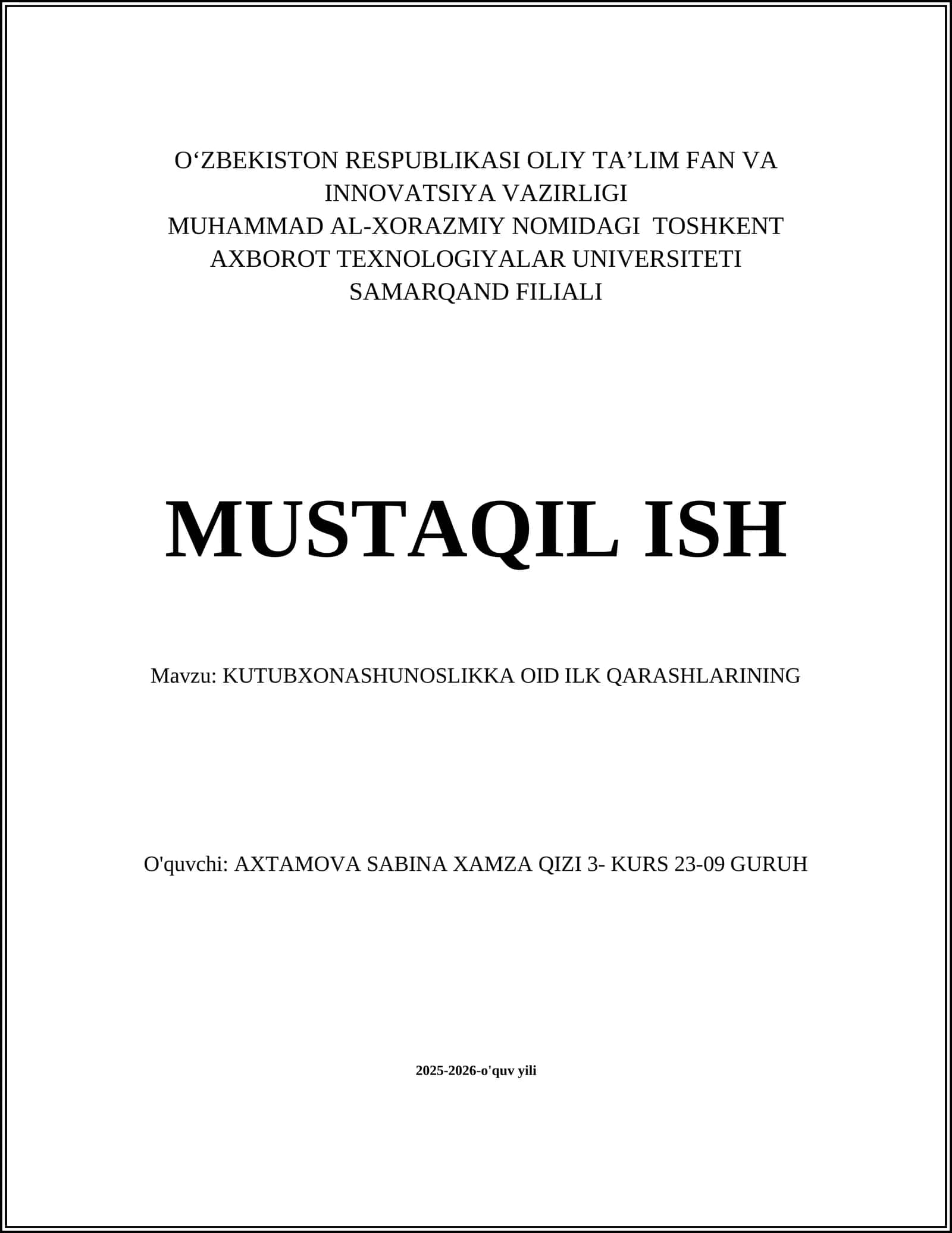 Kutubxonashunoslikka oid ilk qarashlarning tarixi va manbalari