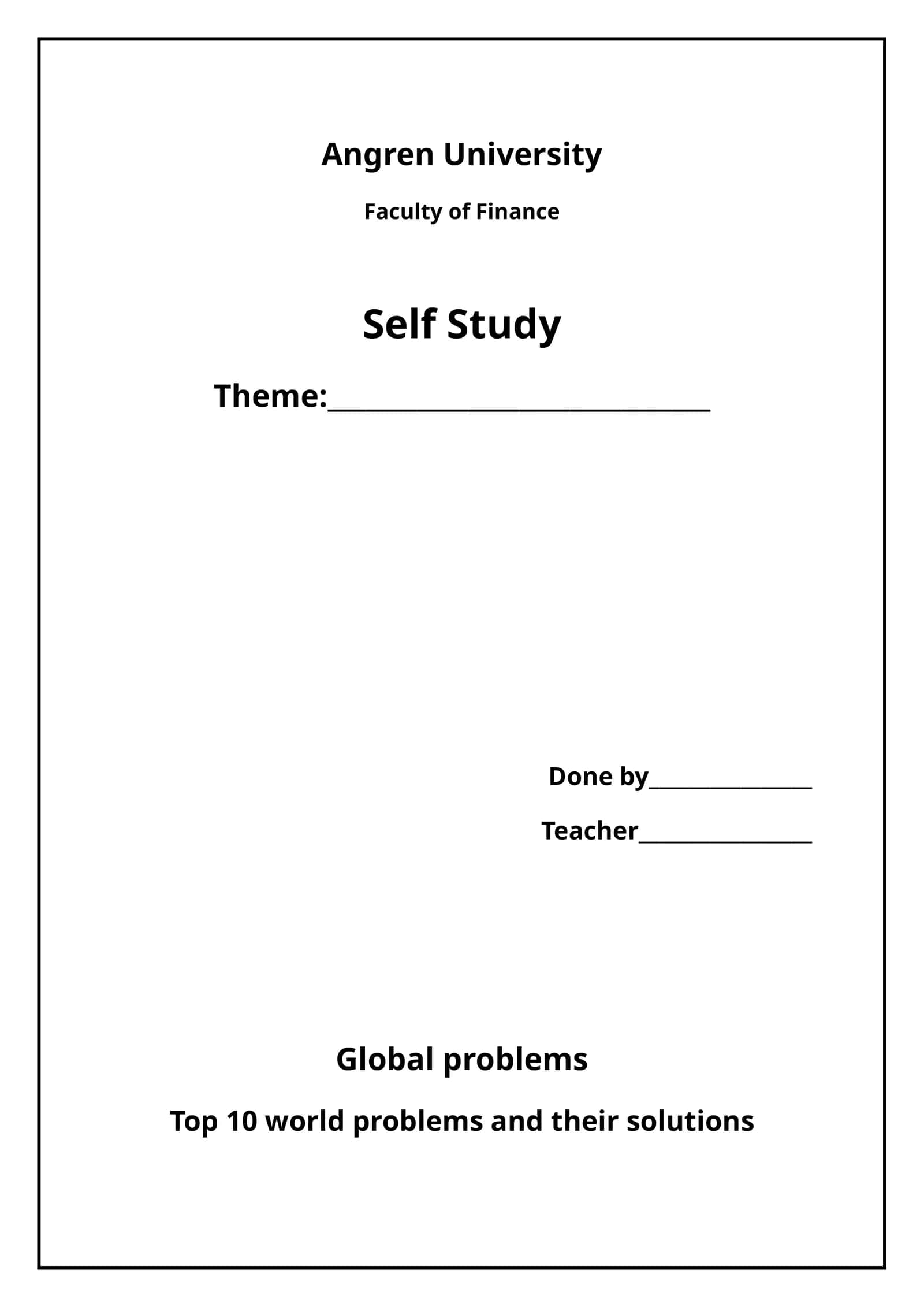 Global problems
