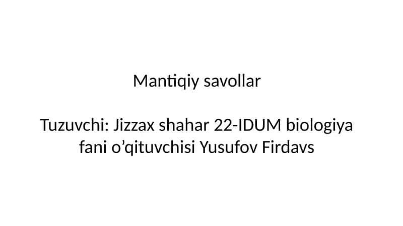Mantiqiy savollar
