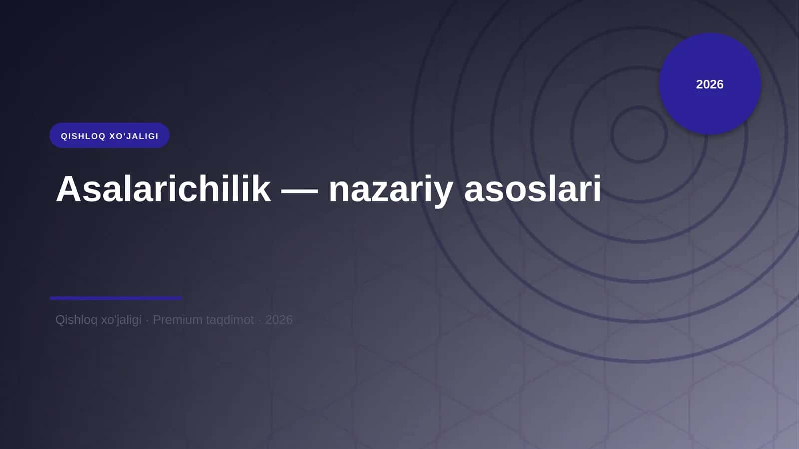 Asalarichilik — nazariy asoslari