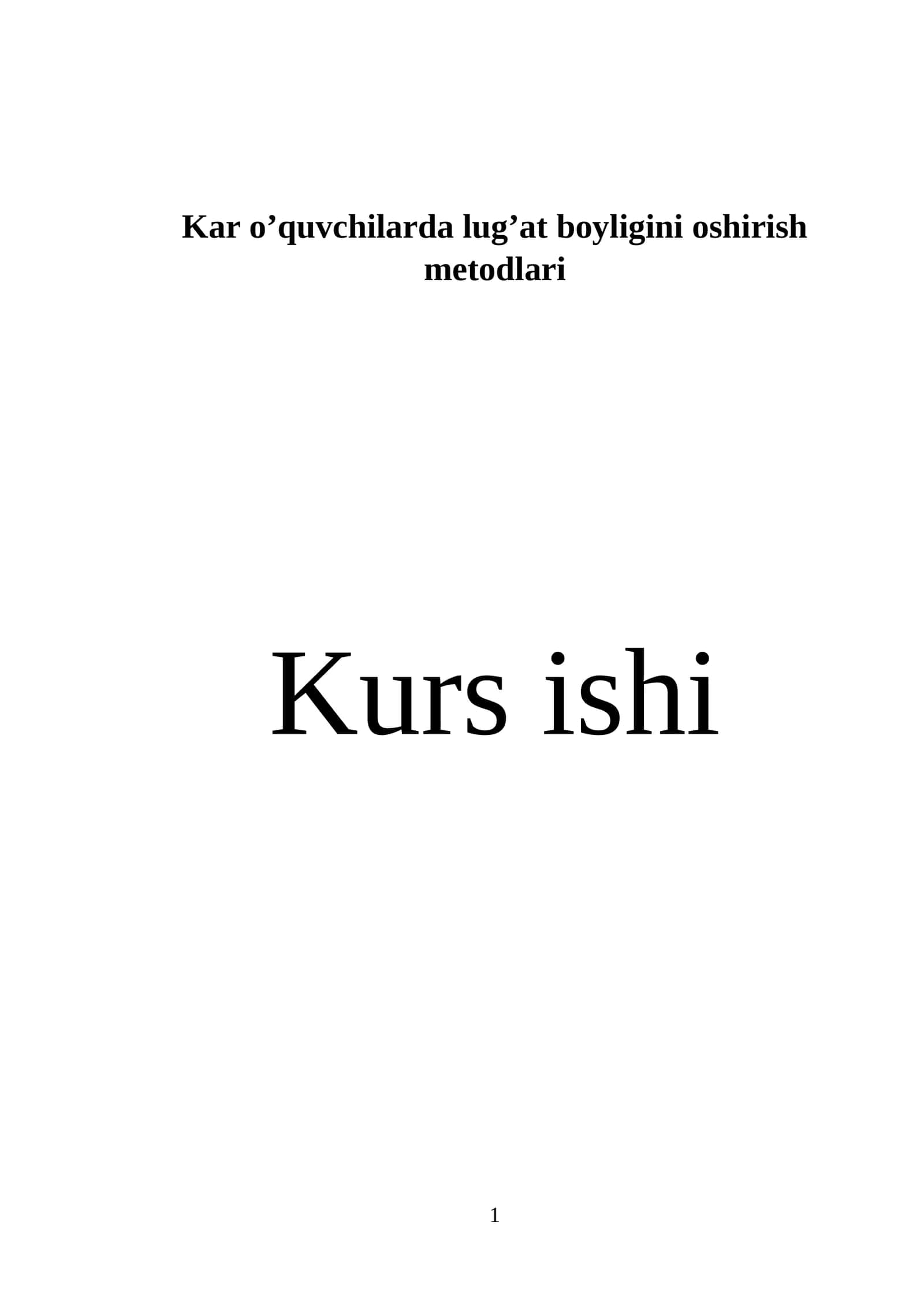 Kar o’quvchilarda lug’at boyligini oshirish metodlari