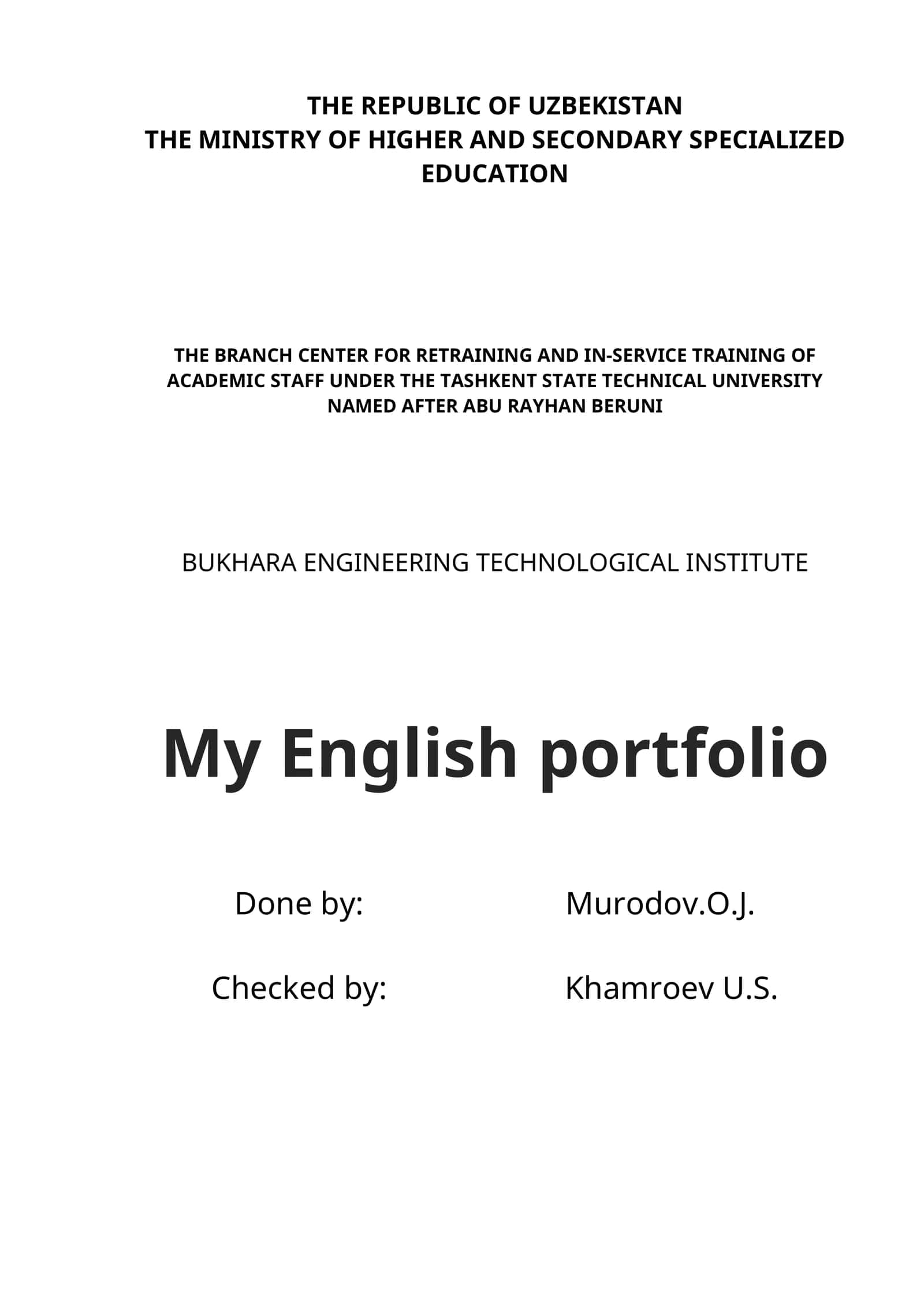 My English portfolio