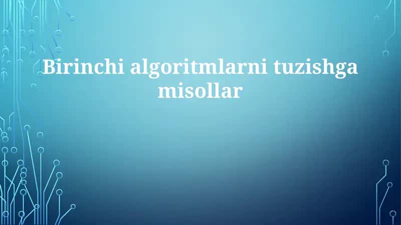 Matematikadagi Dastlabki Algoritmlar