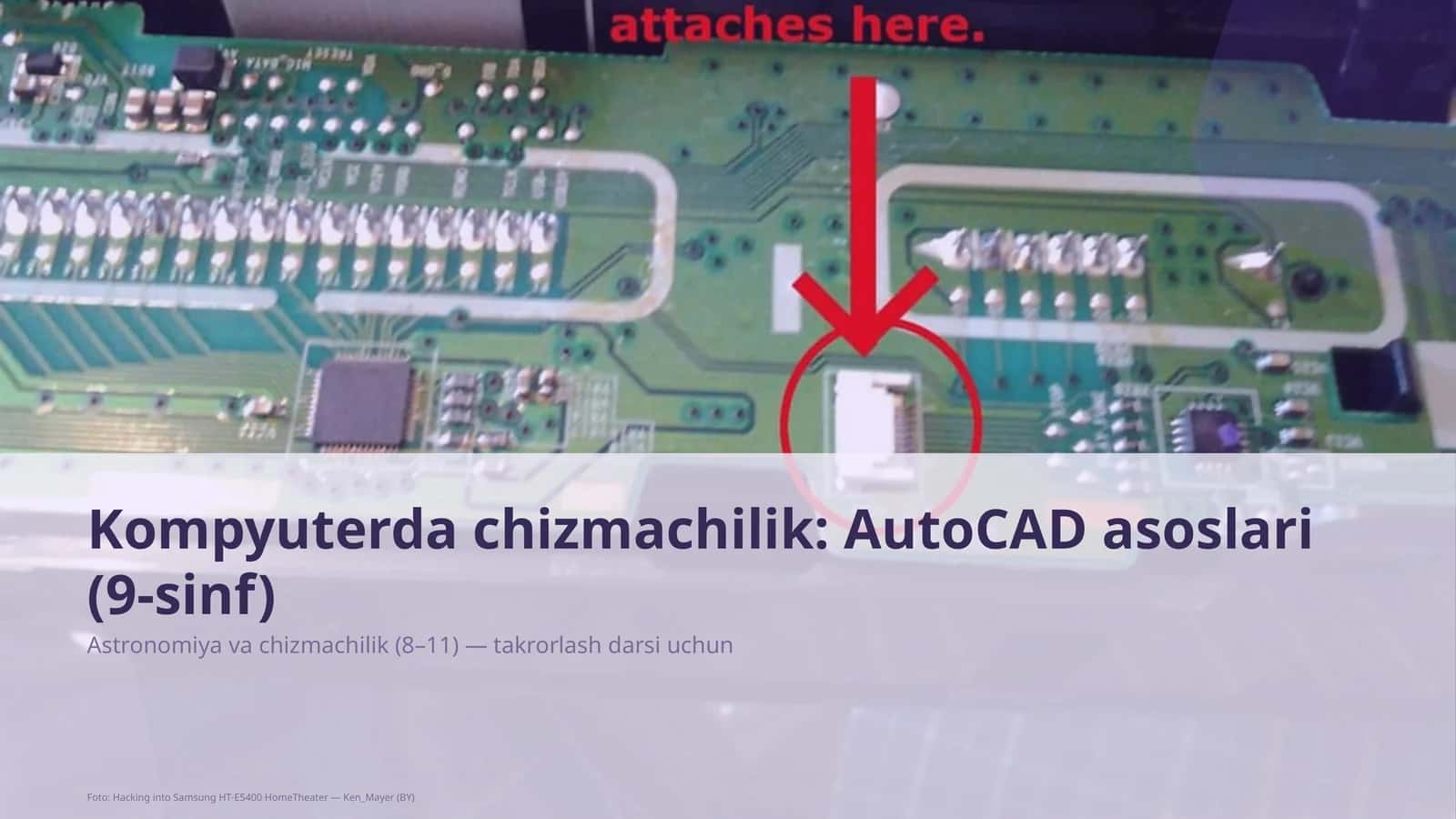 Kompyuterda chizmachilik: AutoCAD asoslari (9-sinf)