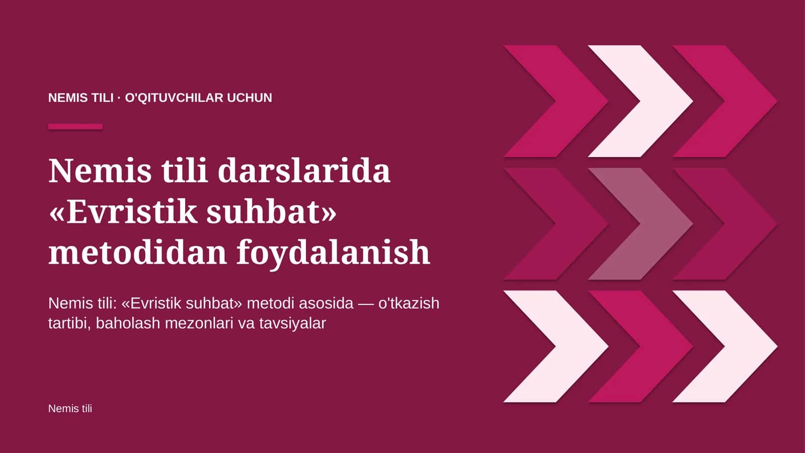 nemis tili darslarida evristik suhbat metodidan foydalanish 8317