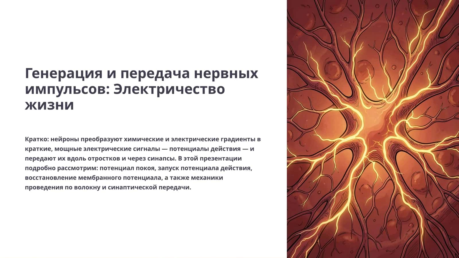 Генерация и передача нервных импульсов: Электричество жизни