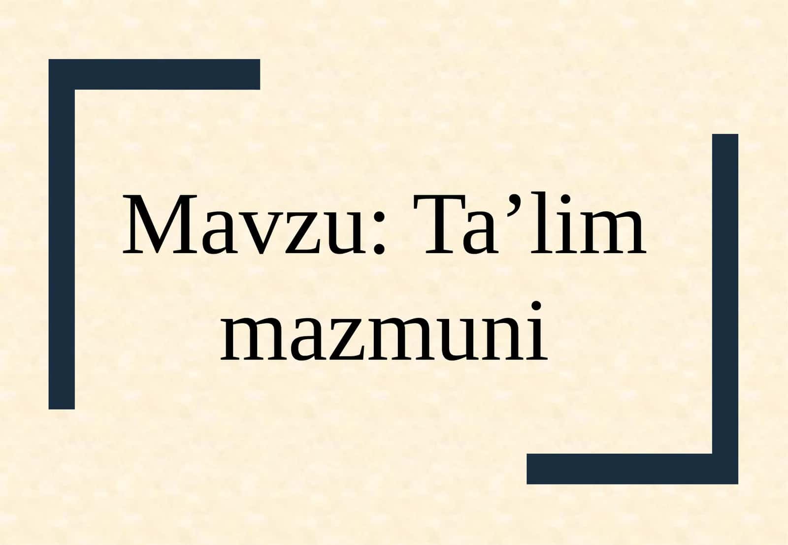 Taʼlim mazmuni