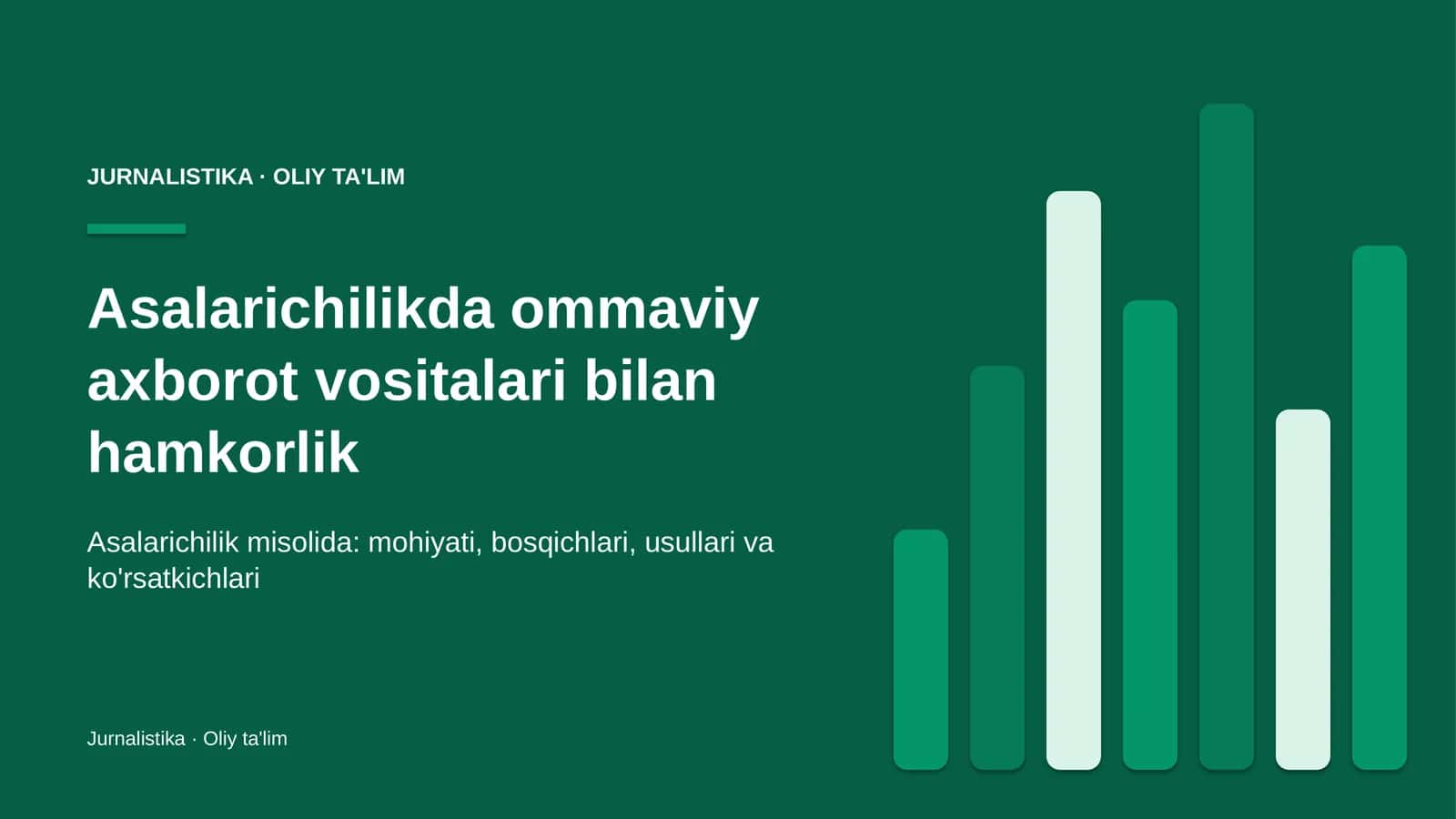 Asalarichilikda ommaviy axborot vositalari bilan hamkorlik