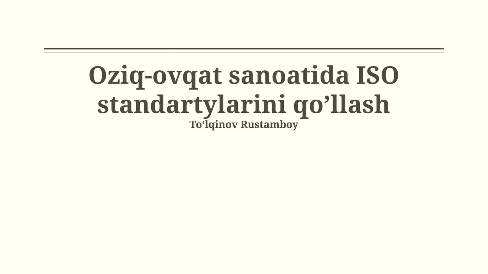 ISO 22000: Oziq-ovqat xavfsizligi boshqaruv tizimi